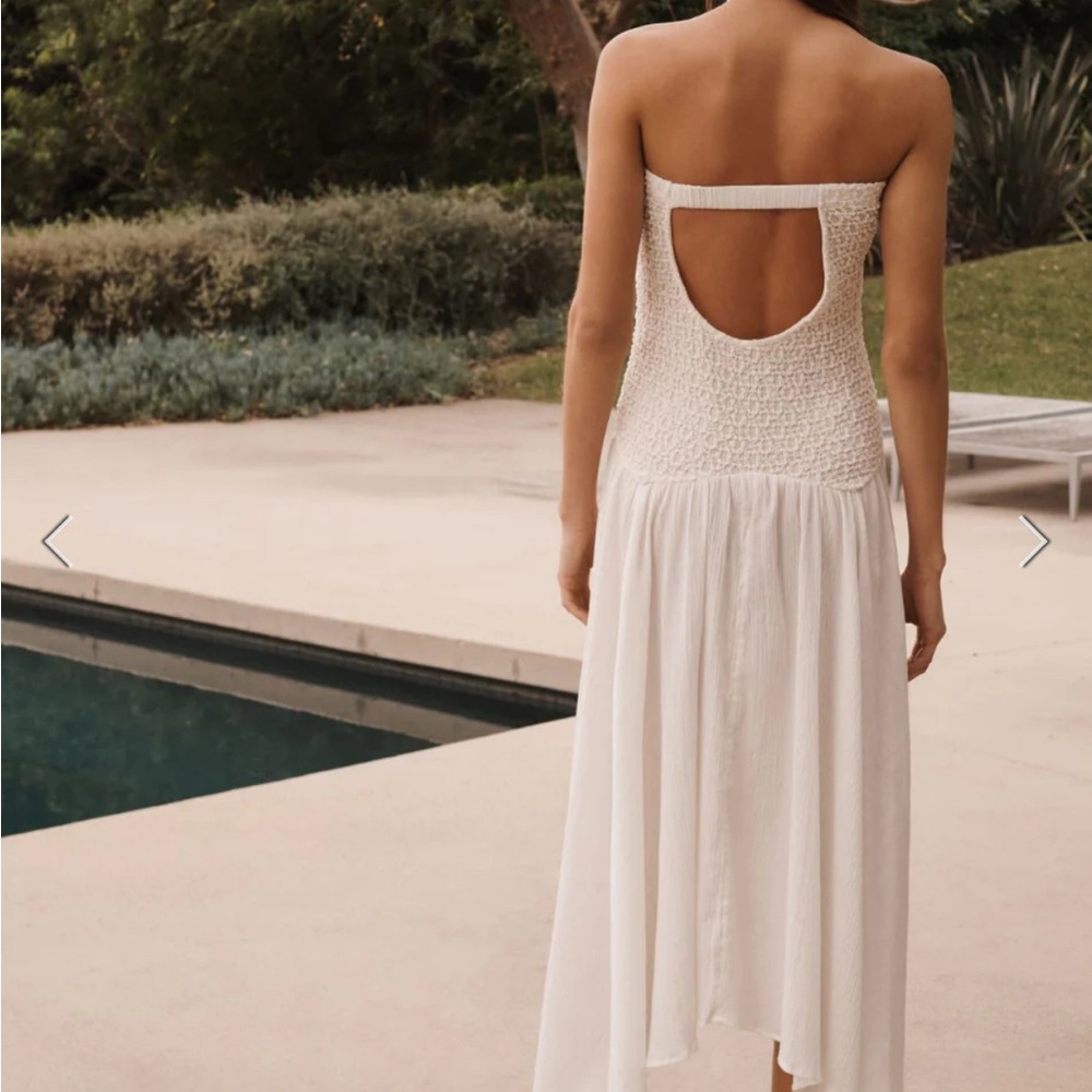 By Anthropologie Strapless Smocked Cover Up Dress - Picture 2 of 5